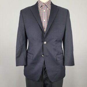 Michael Kors Men's Sport Coat Blazer Two Button‎ Deep Navy Twill Wool Poly 38S